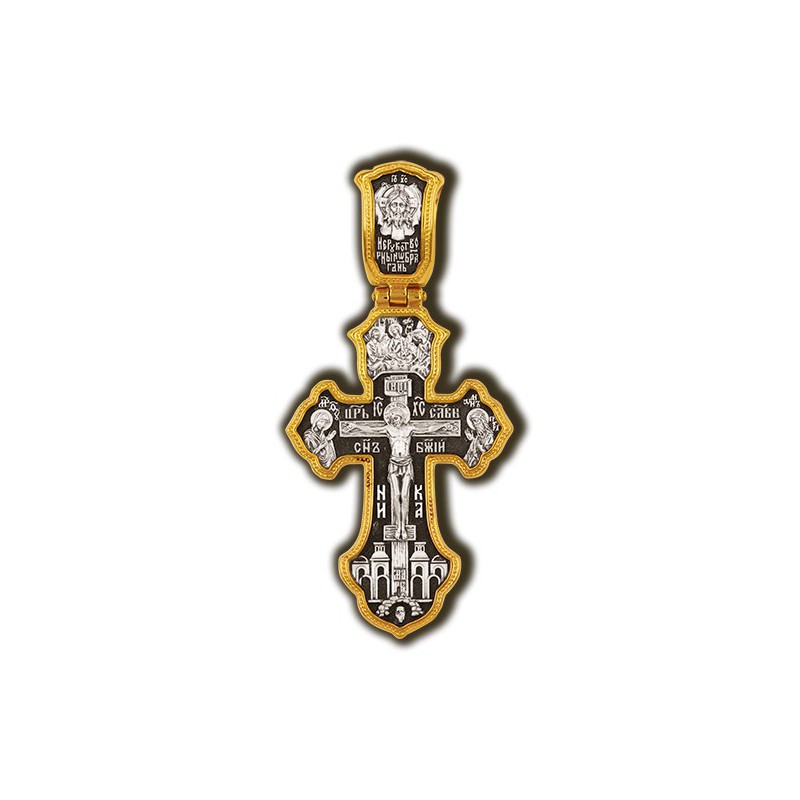 Нательный крест «Святая Троица. Архангел Михаил. Молитва Кресту» 08457