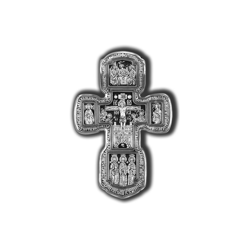 Большой серебряный крест (31 гр) «Святые Покровители»
