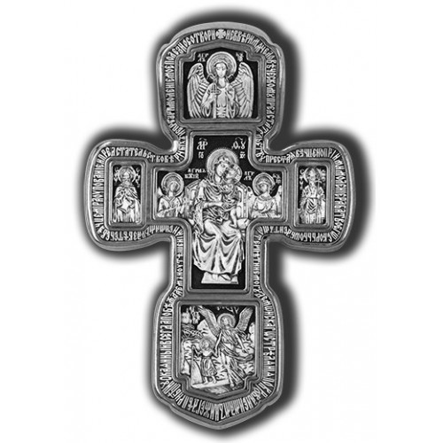 Большой серебряный крест (31 гр) «Святые Покровители»