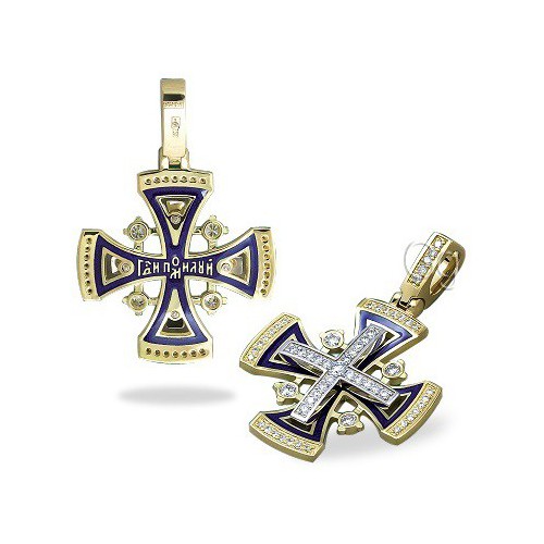 Православный крест КР СЭ 107 (вставка кристаллы Swarovski)