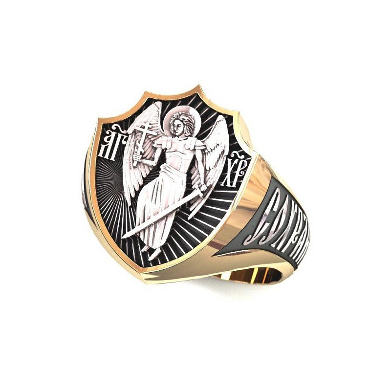 Мужской православный перстень Ангел Хранитель — код товара 650.п