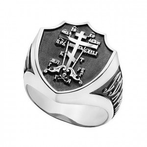 Мужской серебряный перстень Голгофский Крест — код товара 652