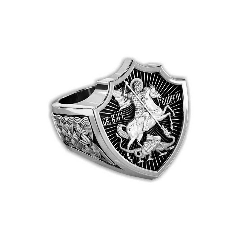 Мужской серебряный перстень Святой Георгий — код товара 651