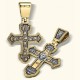 Крест «Спас Нерукотворный» из серебра с позолотой