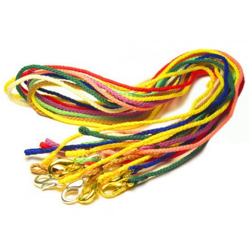 Плетёный текстильный шнурок для детского крестика 77.007