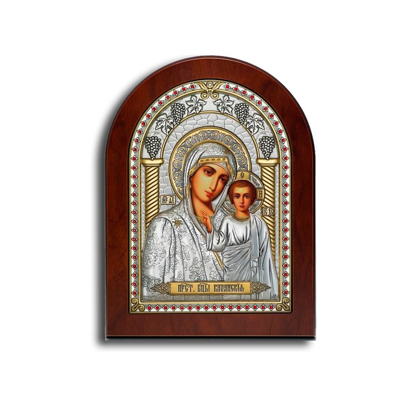 Икона — Богородица «Казанская» в серебряном окладе