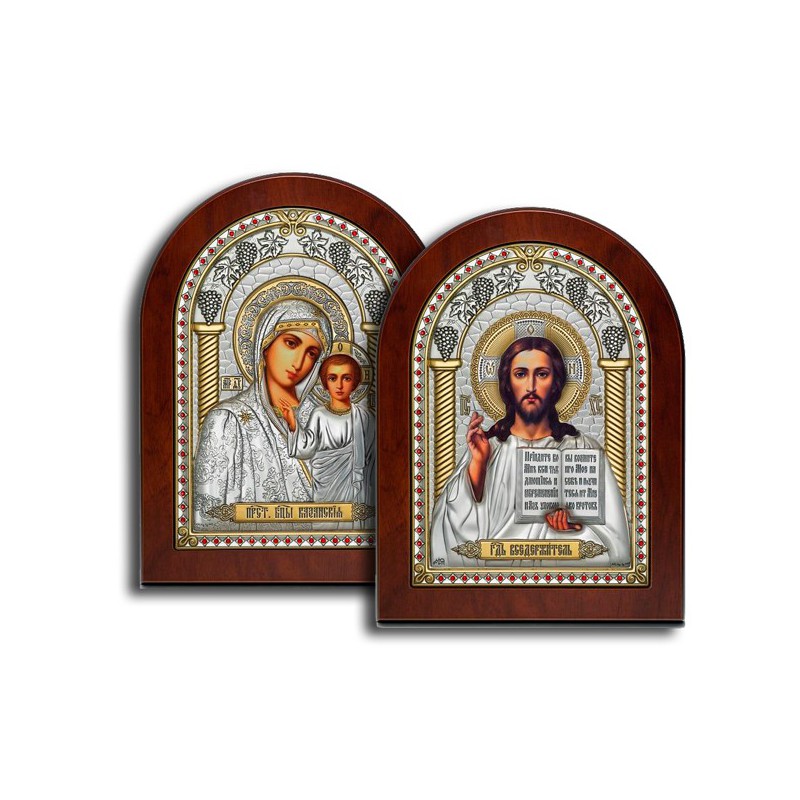 Венчальные православные иконы с красными стразами