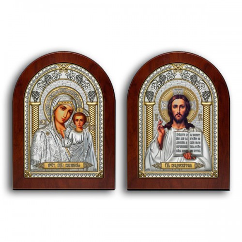 Венчальные православные иконы с белыми стразами