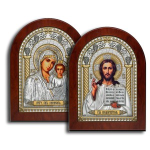 Венчальные православные иконы с жёлтыми стразами