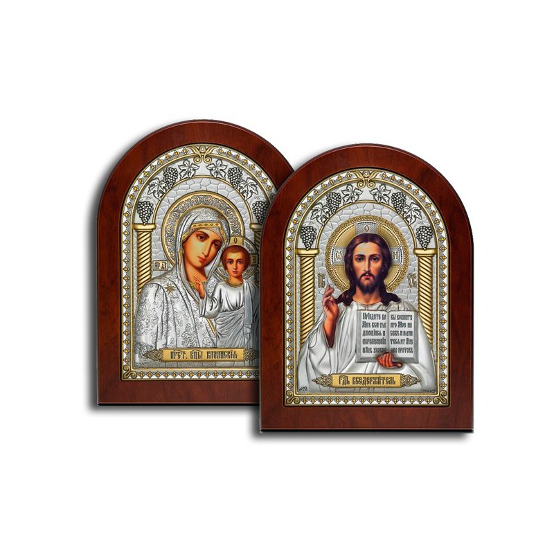 Венчальные православные иконы с жёлтыми стразами