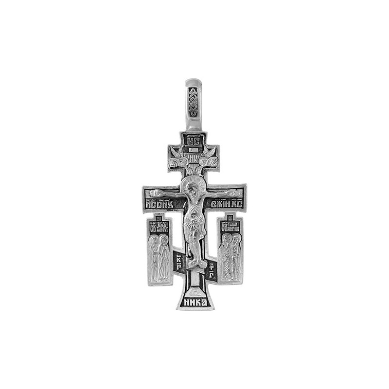 Православный серебряный крест с чернением 3093