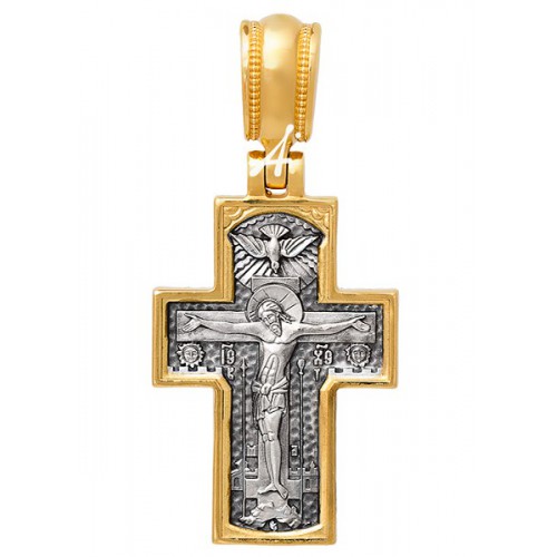 Позолоченный нательный крест «Покров Богородицы» (арт 101.296)