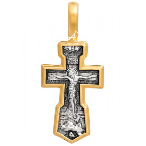 Крест «Спаси Господи люди Твоя» (серебро с позолотой) (арт 101.295)