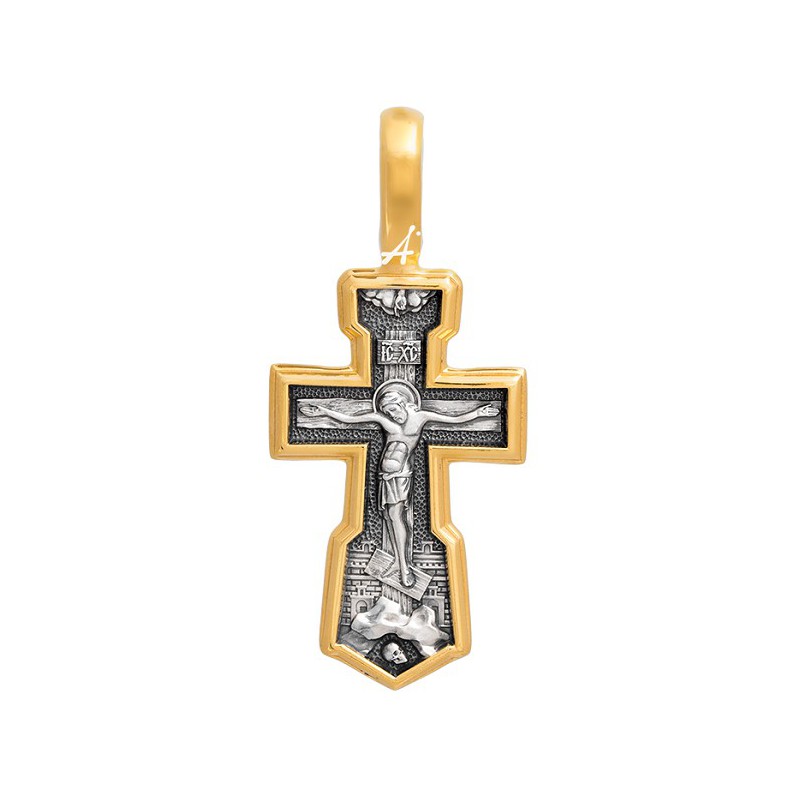 Крест «Спаси Господи люди Твоя» (серебро с позолотой) (арт 101.295)