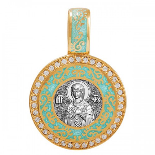 Нательная икона «Богородица Семистрельная» 02.078