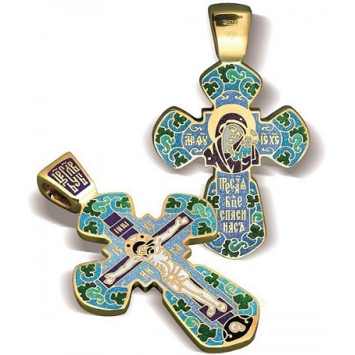 Большой православный крест с эмалью КЭ 20