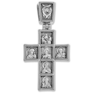 Серебряный нательный крест «Иконостас» (арт 22123.с)