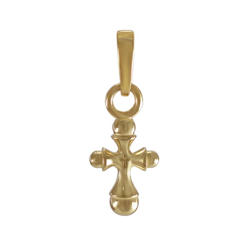 Нательный православный крестик из желтого золота