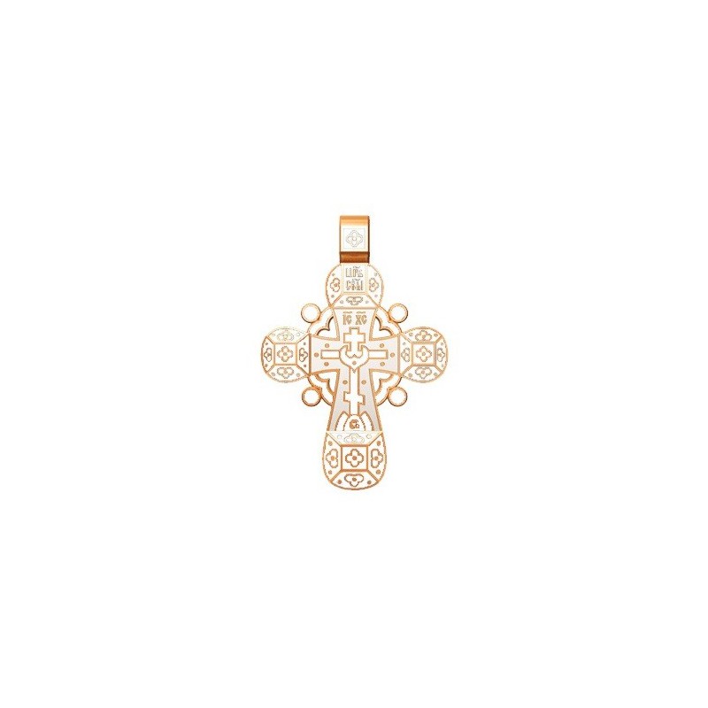 Православный крест с эмалью. Молитва «Спаси, Господи, люди твоя» 19.001-2
