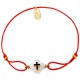 Веревочный браслет «Крест на перламутре»