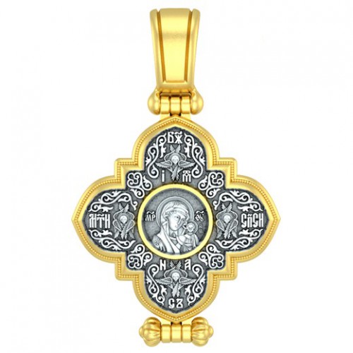 Крест-мощевик с иконой Святого покровителя
