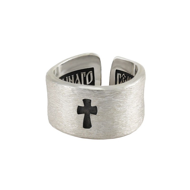Православное кольцо с крестом и Иисусовой молитвой