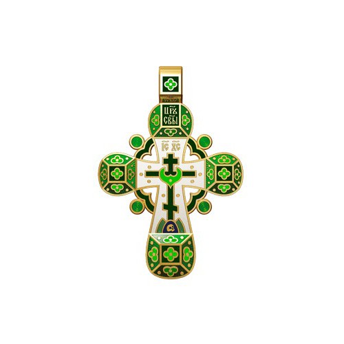 Православный крест с эмалью. Молитва «Спаси, Господи, люди твоя» 19.001-1