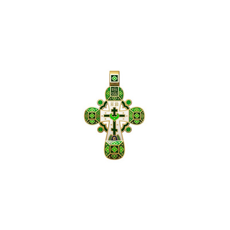 Православный крест с эмалью. Молитва «Спаси, Господи, люди твоя» 19.001-1