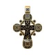 Православный крест с черной эмалью «Спаси, Господи, люди твоя» 19.002-3