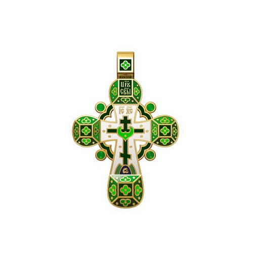 Православный крест с эмалью. Молитва «Спаси, Господи, люди твоя» 19.002-1