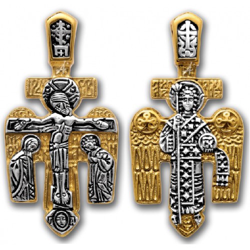 Крестик с распятием Господнем и Архангелом Михаилом (арт 101.024)