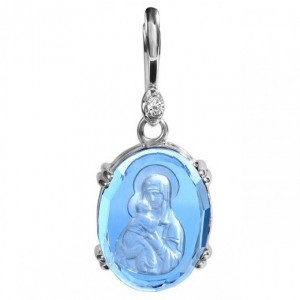 Икона Владимирской Богородицы. Инталия на камне