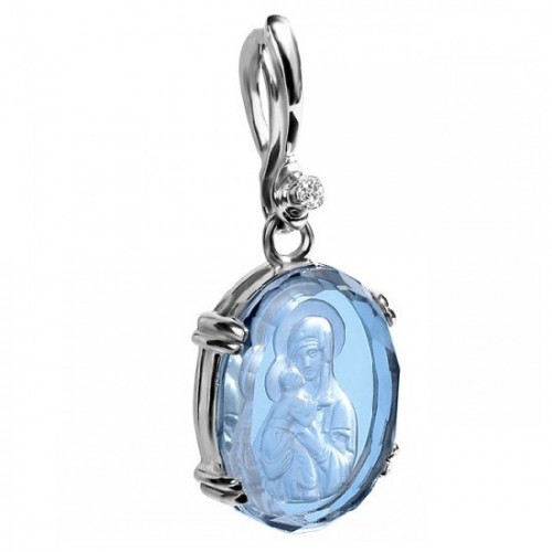 Икона Владимирской Богородицы. Инталия на камне