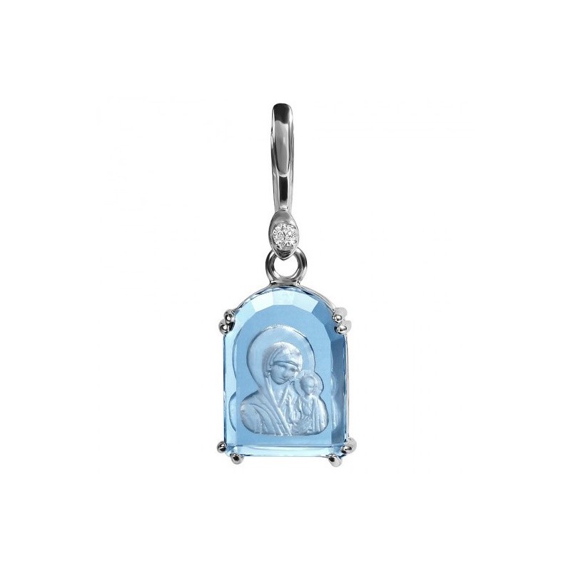 Казанская Богородица. Арочная икона. Инталия на камне