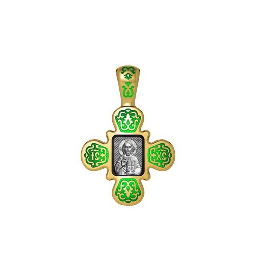 Нательный крестик с эмалью «Господь Вседержитель» 19.008-1
