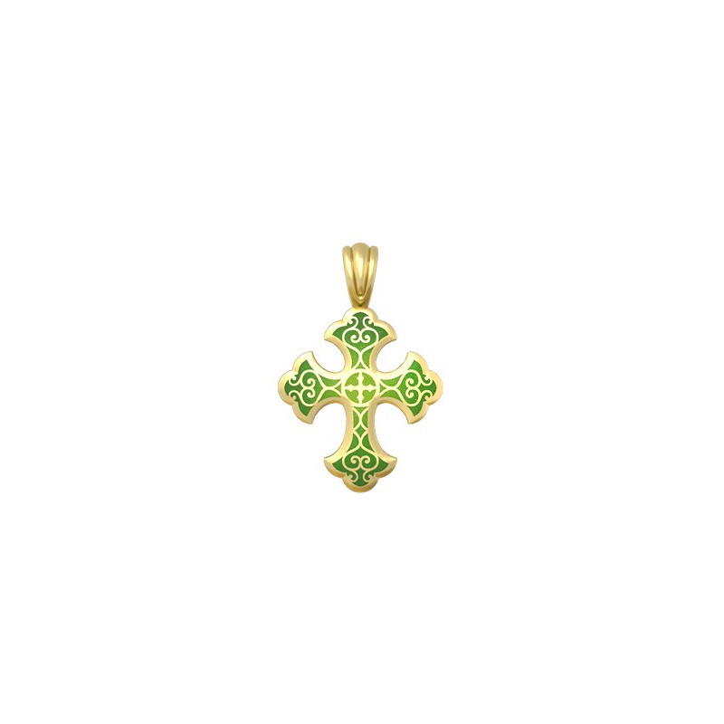 Нательный крест с эмалью «Господи, помилуй мя» 19.011
