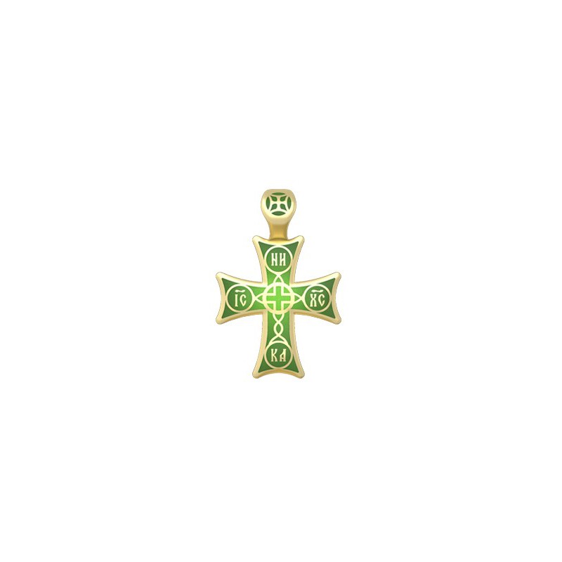Нательный православный крест с эмалью 19.012