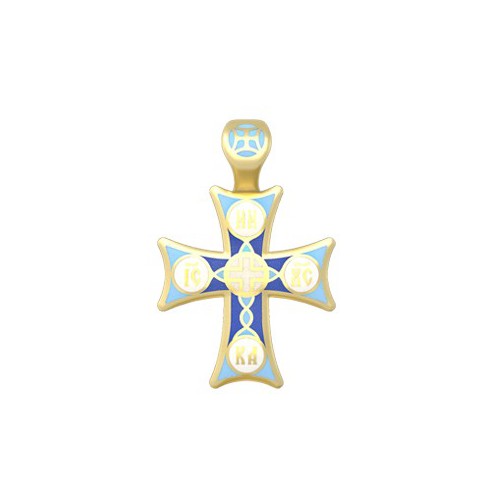 Нательный православный крест с эмалью 19.012-1
