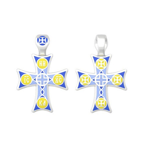 Нательный православный крест с эмалью 19.012Р