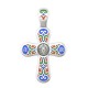 Крестик «Спас Нерукотворный» из серебра с эмалью