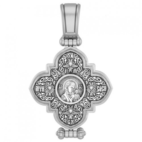 Серебряный мощевик-энколпион с иконой Святого