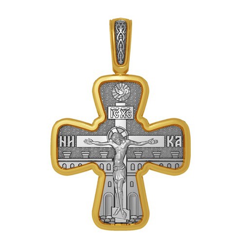 Нательный православный крест «Семистрельная икона Божией матери» 04.120