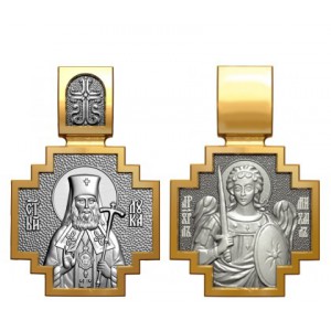 Позолоченный нательный образок Лука Крымский