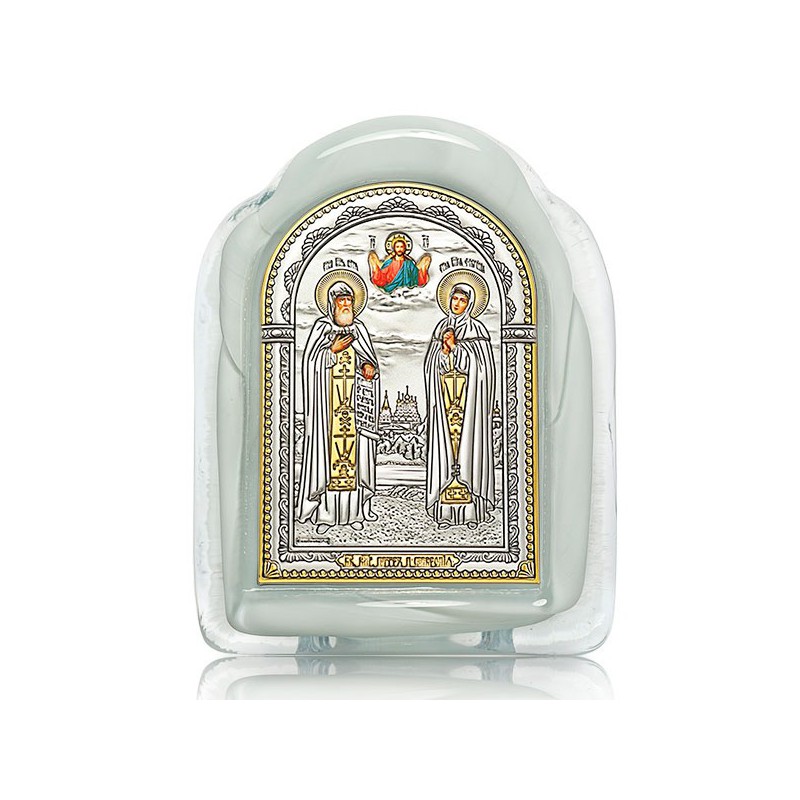 Икона в муранском стекле – (Italy) «Петр и Феврония»