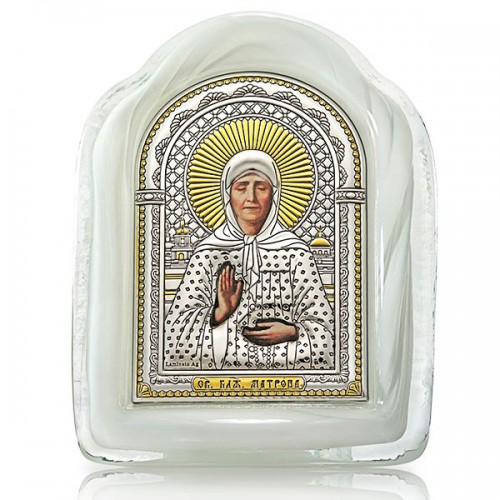 Икона в муранском стекле – (Italy) «Блаженная Матрона»