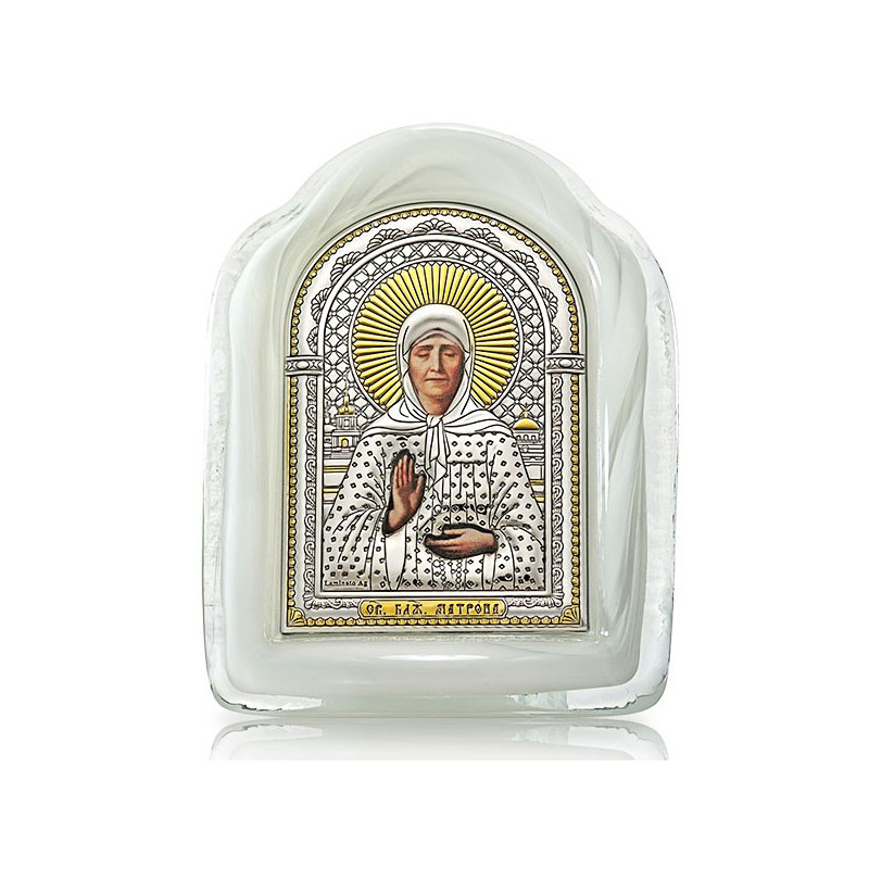 Икона в муранском стекле – (Italy) «Блаженная Матрона»