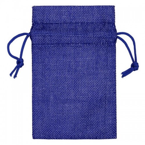 Подарочный холщовый мешочек синего цвета