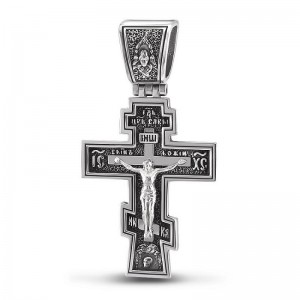 Серебряный православный крест «Распятие Христово» — код товара 101