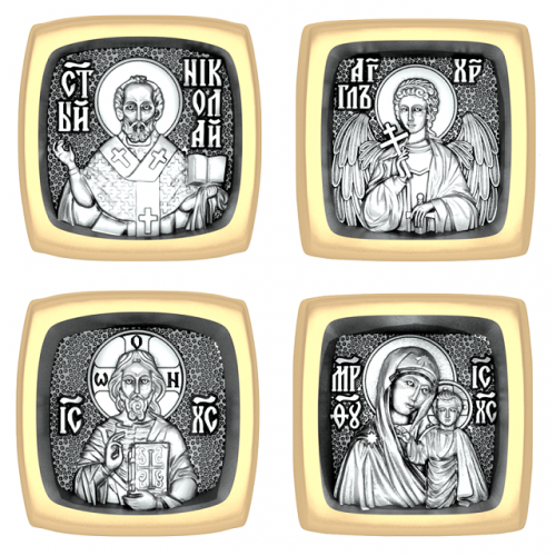Позолоченная бусина «Деисус» с иконами иконостаса