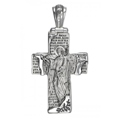 Большой серебряный крест (43 гр) с Ангелом Хранителем (Кс.961.с)